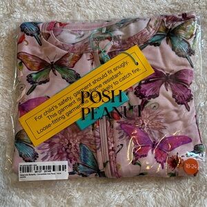 Posh Peanut 18-24 Pink Butterfly Print Outfit